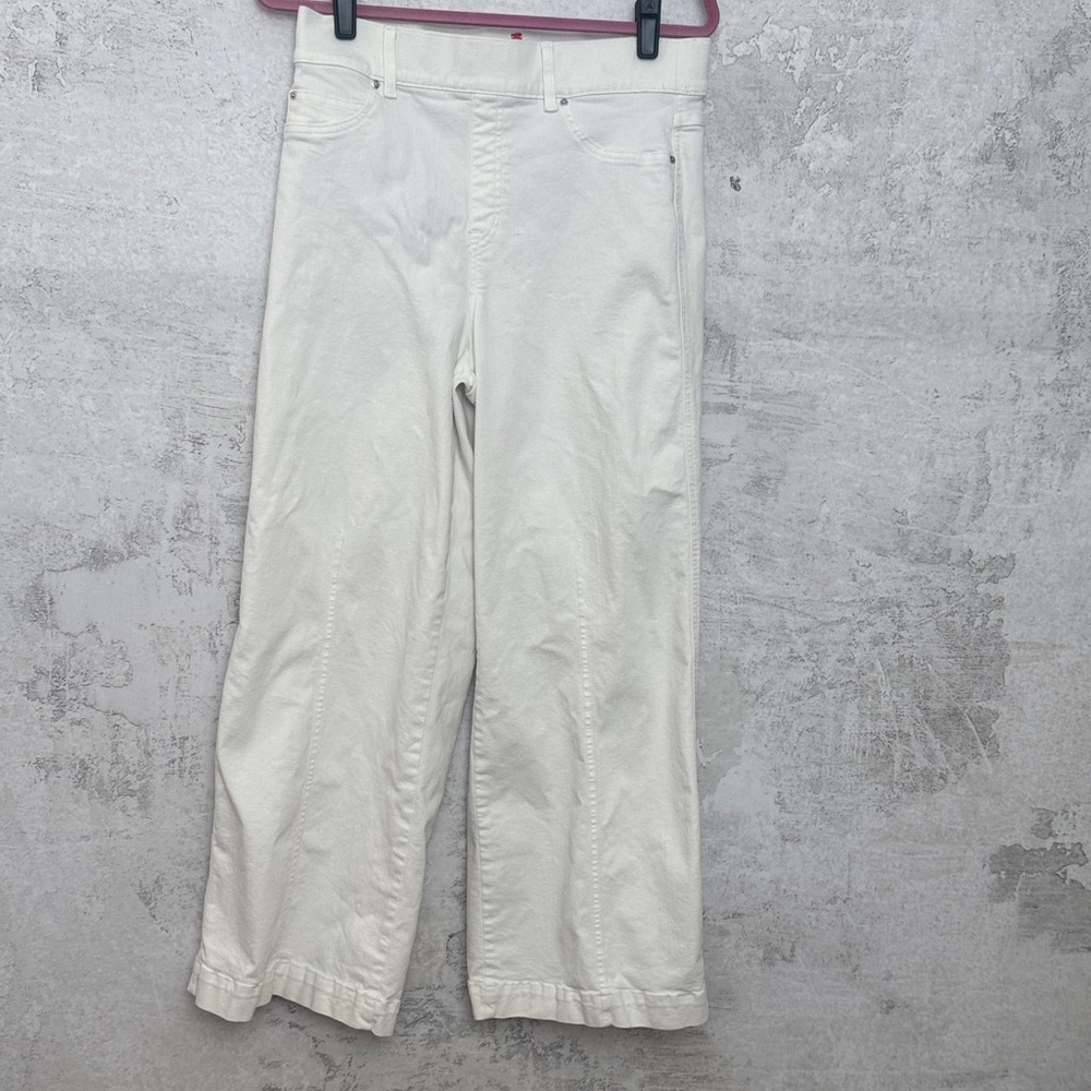 Women’s Spanx Wide Leg Shaping Denim Pants Cream Size XL